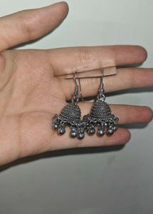 Silver Jhumka Earrings