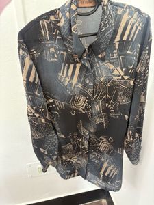 Patterned Button-Down Shirt