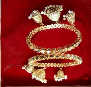 Golden Bangles with Charms