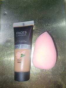 Faces Canada Foundation With Mackup Blender