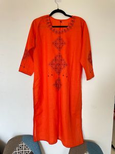 Orange Mirror Kurta
