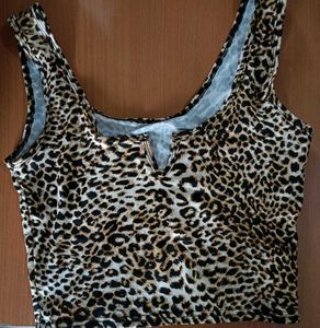 Leopard Print Crop Tank Top
