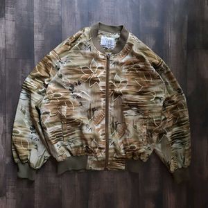 Floral Pattern Bomber Jacket