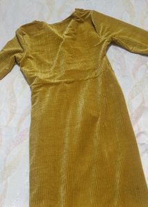 Turn Heads in Our Mustard Velvet Bodycon Dress.