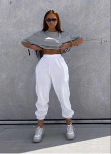 White Y2k Joggers