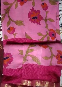 Pink Floral Saree