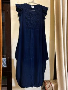 Navy Blue Embroidered Dress