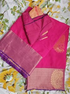 Pink Saree with Blouse