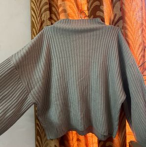 Balloon Sleeve Turtle Neck Baggy Sweater