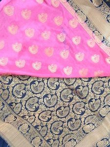 Pink Banarasi Silk Saree
