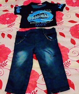 Toddler Outfit: Tee & Jeans