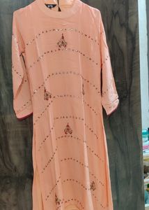 Peach Kurta And Skirt