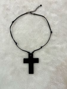 Black Cross Pendant y2k Necklace
