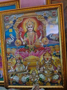 Ram Darbar Lakshmi Poojan Photo Frame With Alanki