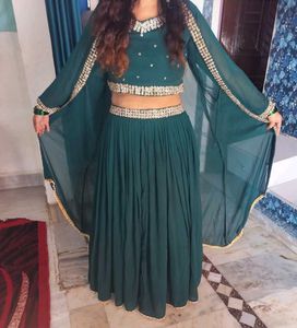 Green Embellished Lehenga Choli