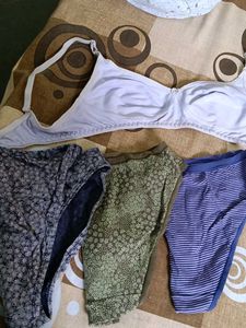 Combo Of Three Used Briefs And One Bra