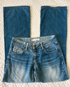 Thrift Bootcut Jeans With Embroidery 👖