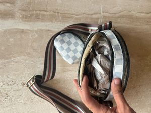 Gucci white sling bag