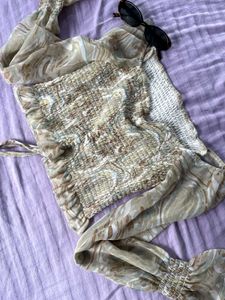 Sheer Vintage Off Shoulder