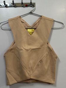 Tan Sleeveless Crop Top