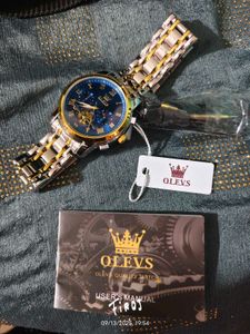 OLEVS chronograph Men's Stainless Steel Watch (Blu