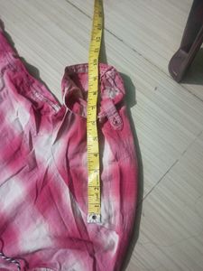 Pink Checks Cotton  Shirt