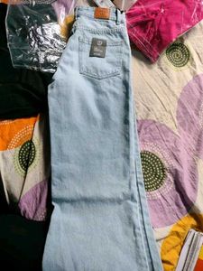 Flared Blue Denim Jeans