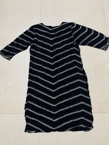 Black &amp; White Print Kurti