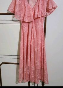 VERO MODA pink Net Middi Dress