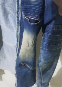 Light Blue Washed Denim Jacket For Men