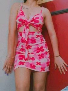 Pink Floral Beachy &amp; Party Dress