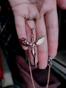 Rose Gold Angel Wing Necklace