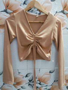 Nude Colour Knot Crop Top For Women