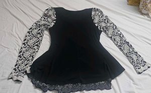 Retro Peplum Rockabilly Long Sleeve Crochet
