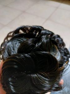Artificial Bun With Two Red Flowers