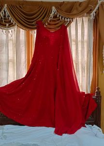 Red Sequin Ethnic Gown
