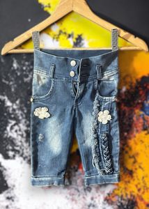 High Waist Denim Capri For 3-4 Years Girl