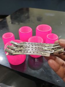 Pink Hair Rollers Set
