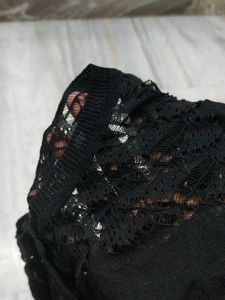 Black Lace Detail Cardigan