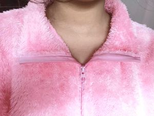 Pink Fuzzy Cropped Pullover
