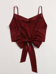 Women&#39;s &amp; Girls&#39; Tie Back Satin Crop Cami Top