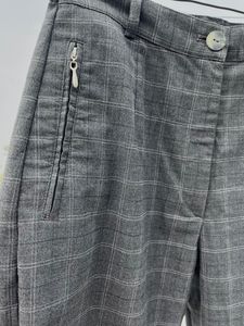 Grey Checkered Trouser Pant