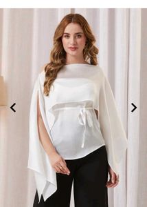 Shein strapless Elegant White Cape Top