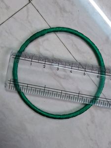 Peacock Colour Thread Bangles  Green Stone Bangle