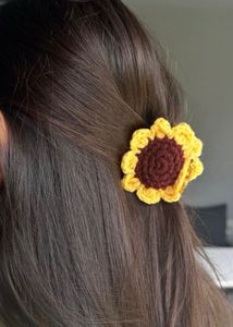 Crochet Sunflower Hair Claw Clip
