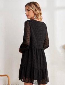 Black Swiss Dot Dress