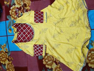 Yellow Flair Kurti With Plazo