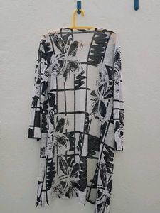 Printed Open Front Cardigan