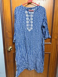 Blue Printed Tunic Top | Plus size with freebie