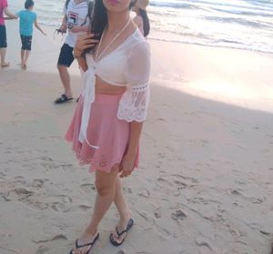 Very Beautiful Peachish Pink Short Skirt